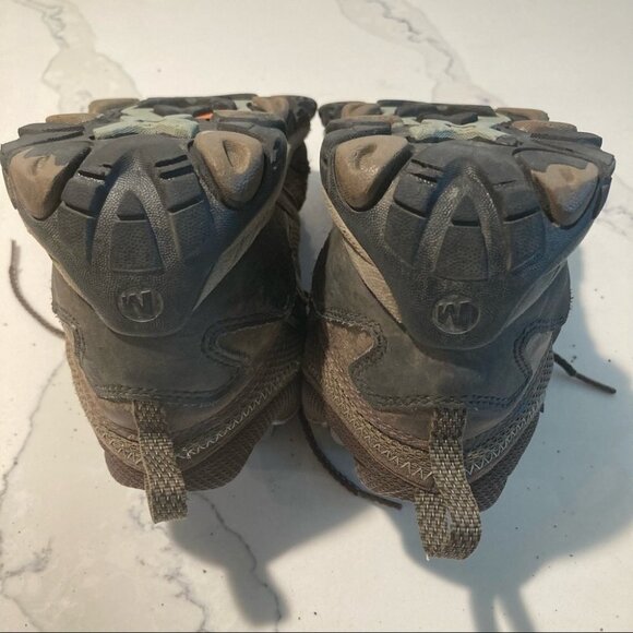 MERRELL  Sz 6.5 Leather Hiking Lace Up Grip Sole Boots - Picture 7 of 16